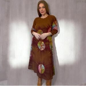 Boho Tie-Dye Festival Maxi Dress | Made in India | Free Size